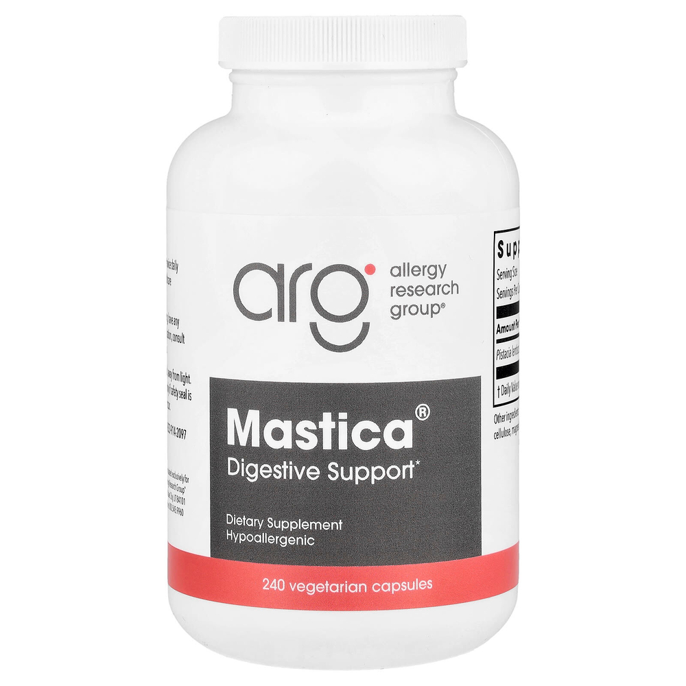Allergy Research Group, Mastica®, подлинная мастика из Хиоса, 240 вегетарианских капсул (0,5 г в 1 капсуле)