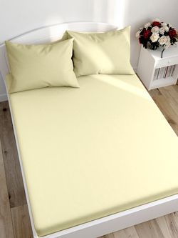 Постельное белье Milky Garden "Ваниль" семейное   наволочки 50х70 2шт Простынь на резинке 160х200 см  Пододеяльник 145х215 см(2шт)