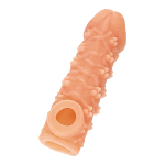 Телесная закрытая насадка 15,6см с пучками шишечек Kokos Cock Sleeve 009 Size M