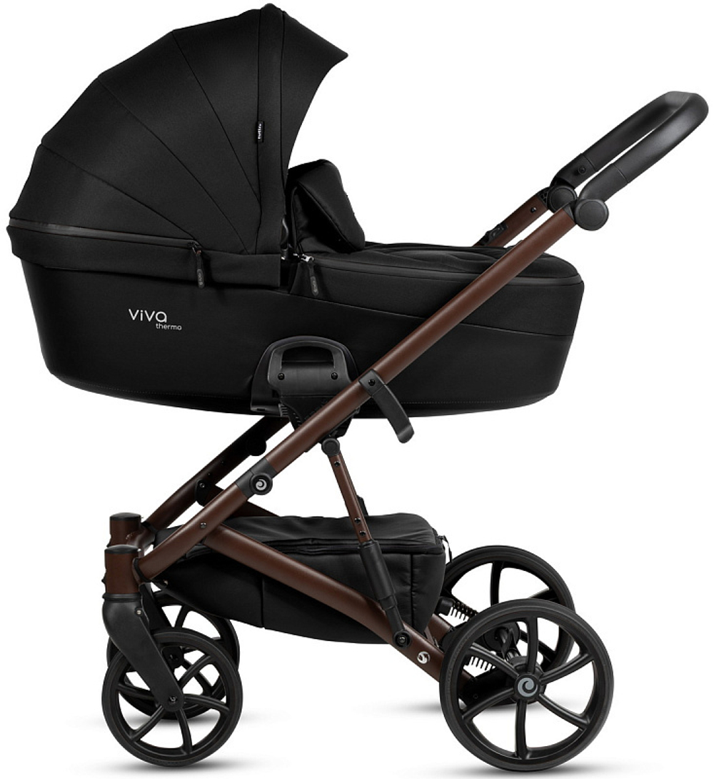 Детская коляска Tutis Viva 6 Plus Essential 3 в 1 с автокреслом Elo Lux EduSky Black 1612070 Caviar