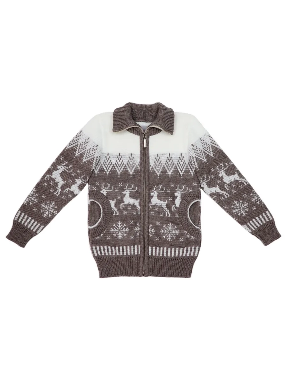 Кофта вязаная на молнии с карманами "Арктика"