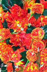 Венок ритуальный Оранжевый вальс 140 см