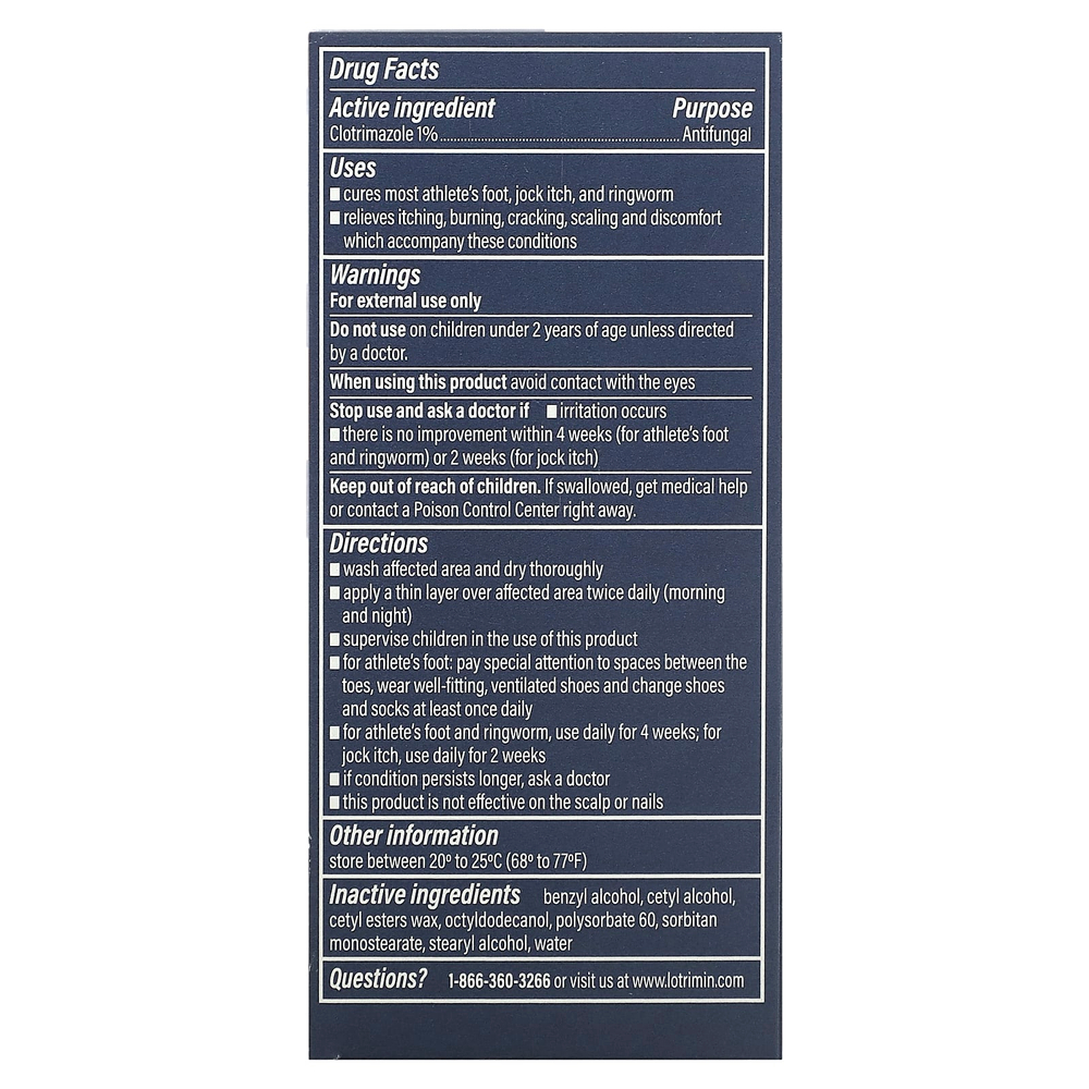 Lotrimin, крем против эпидермофитии стоп, 15 г (0,53 унции)