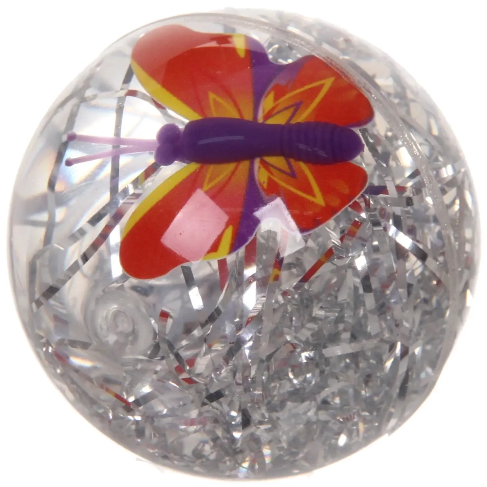 Мяч 5,5 см «Яркая Бабочка» (попрыгун с водой и подсветкой) СТИКЕР НА ВЛОЖЕНИЕ