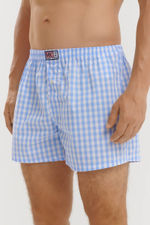 Боксеры для дома Saint Barth Adam J бело-голубая клетка