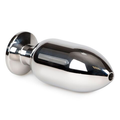 Серебристая анальная пробка Sinner Big Metal Buttplug - 10 см. (Цвет: серебристый)