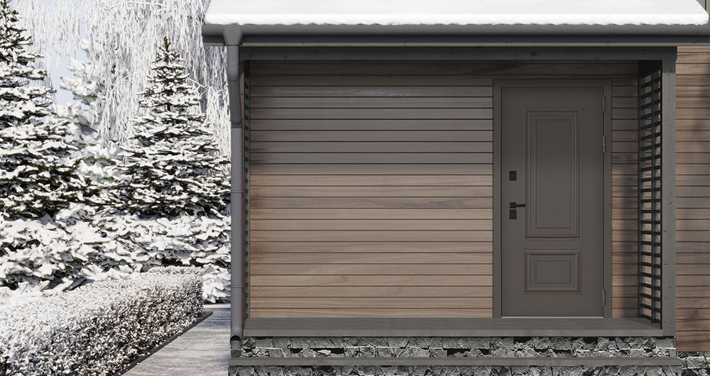 Стальная дверь Норильск с зеркалом (терморазрыв 3к)