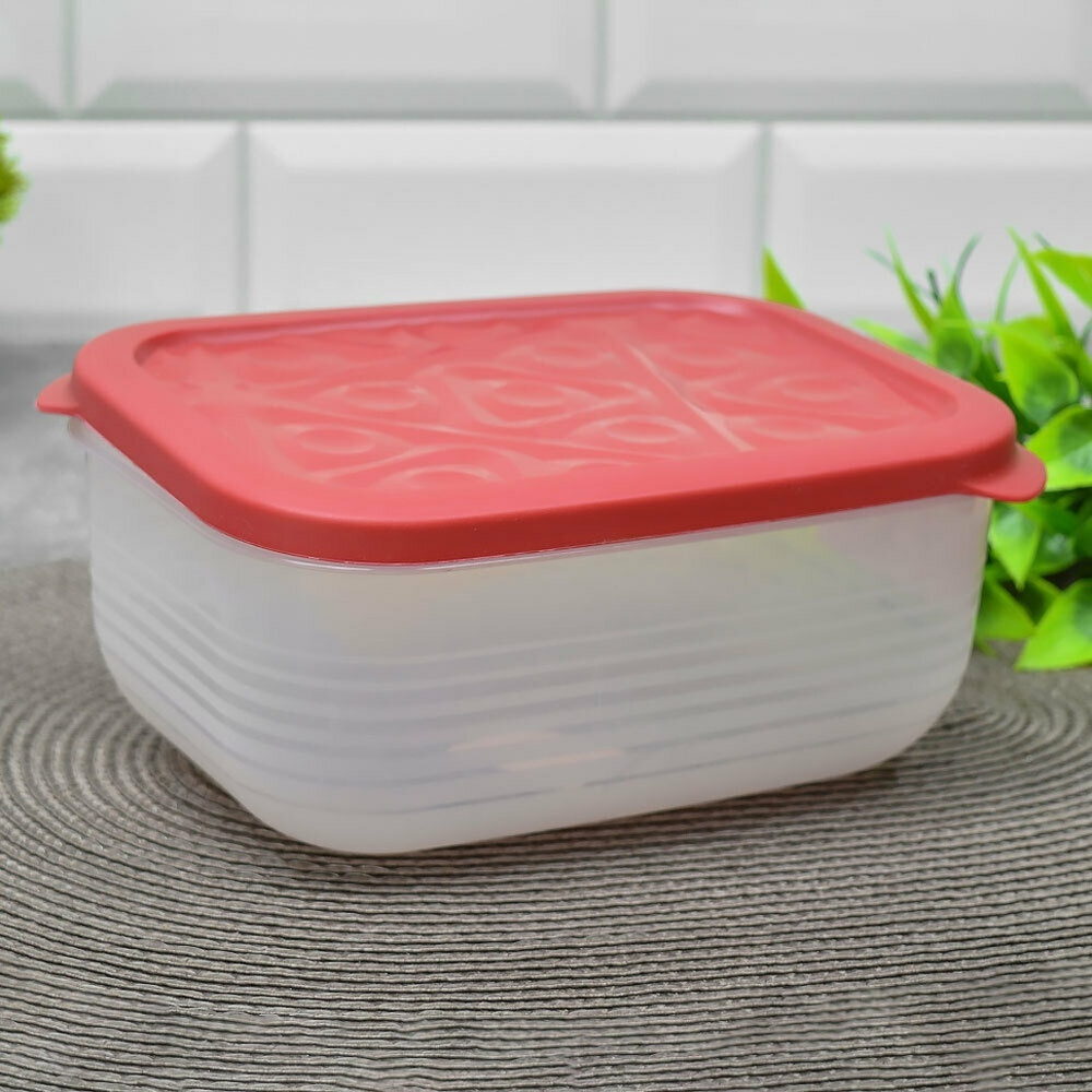 Контейнер 1,9л прямоугольный "Flexo" (красный)