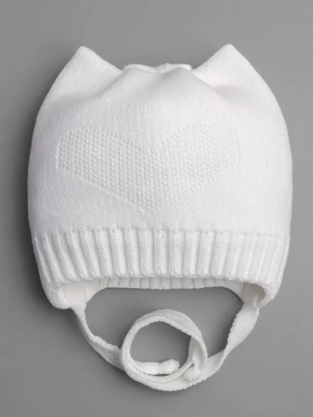 Шапка для девочки с ушками осенняя