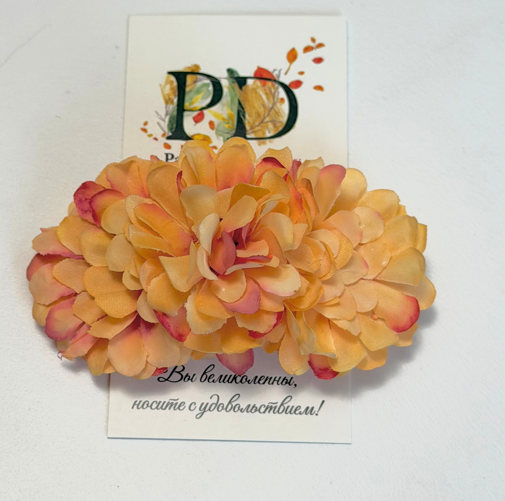 Заколка-автомат Pankigno Design с цветами 6 см