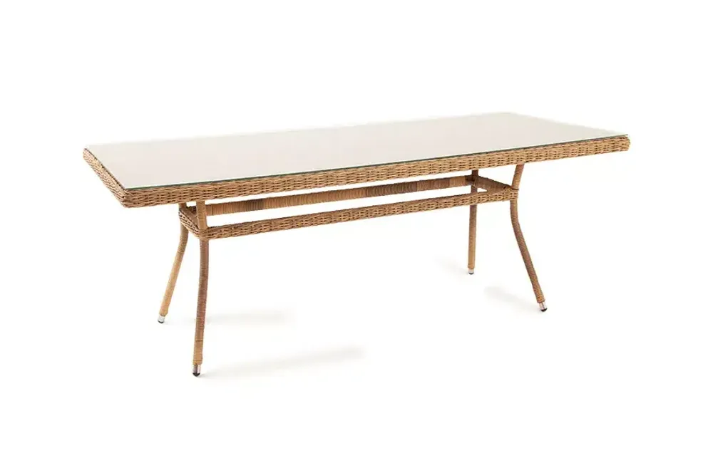 "Латте" плетеный стол из искусственного ротанга 200х90см, цвет соломенный