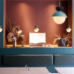 Подвесной Светильник Pompon Голубой - Розовый By Imperiumloft