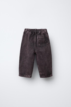 ZARA БРЮКИ ИЗ ТВИЛА С ЭФФЕКТОМ ПОТЕРТОСТИ, ЛИЛОВЫЙ