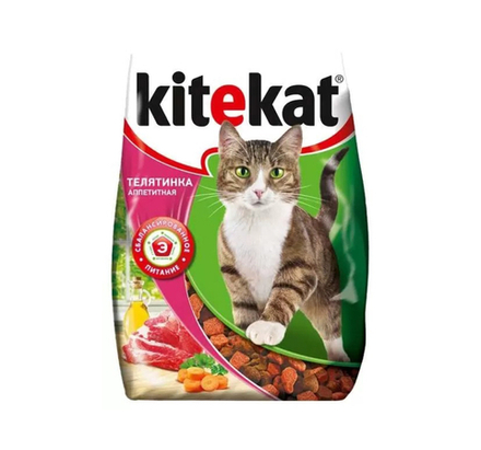 Сухой корм для кошек Kitekat, Телятинка аппетитная, 350 г.