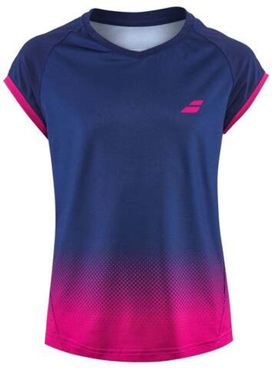 Женская теннисная футболка Babolat Compete Cap Sleeve Top W - estate blue/vivacious red