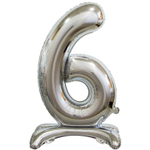 Шар фольгированный Цифра 6 75 см (Серебряный)