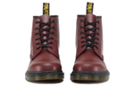 Dr.Dr. Martens Martens 101 PU round head lace-up 6-hole short-tube Martin boots for men and women the same style red