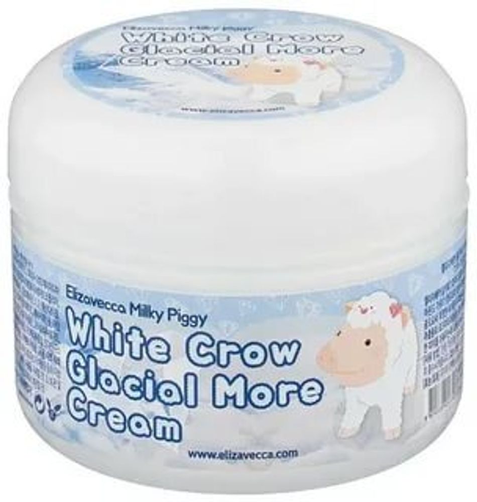 [ELIZAVECCA] КРЕМ ДЛЯ ЛИЦА БЕЛАЯ ВОРОНА - ОСВЕТЛЯЮЩИЙ WHITE CROW GLACIAL MORE CREAM, 100 ГР