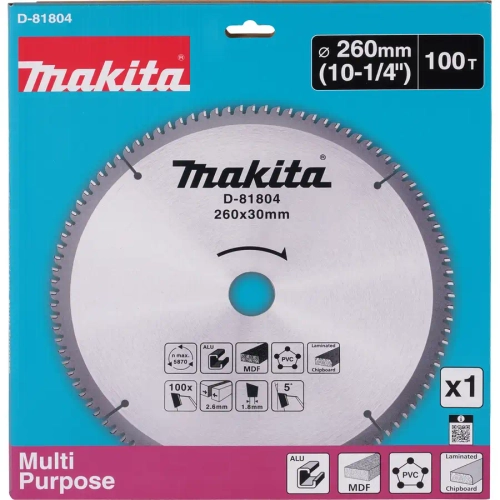 Пильный диск универсальный 260x30x2,6/1,8х100T Makita D-81804