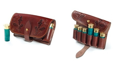 Подсумок VEKTOR кожа на 6 патронов 12 калибра