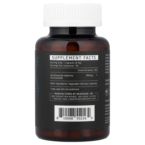 Neurogan Health, NAD+, средство для обновления клеток, 900 мг, 90 капсул
