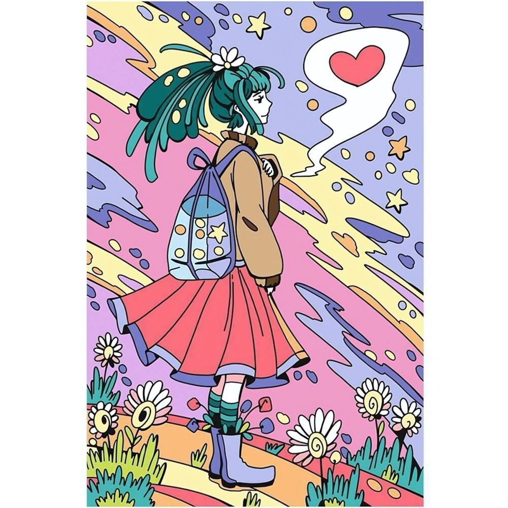 Картина по номерам 20*30см "Мысли о любви" (на подрам.) (Lori)