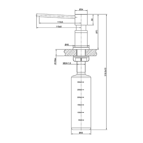Дозатор для моющего средства Lemark Expert LM8203GMN Графит