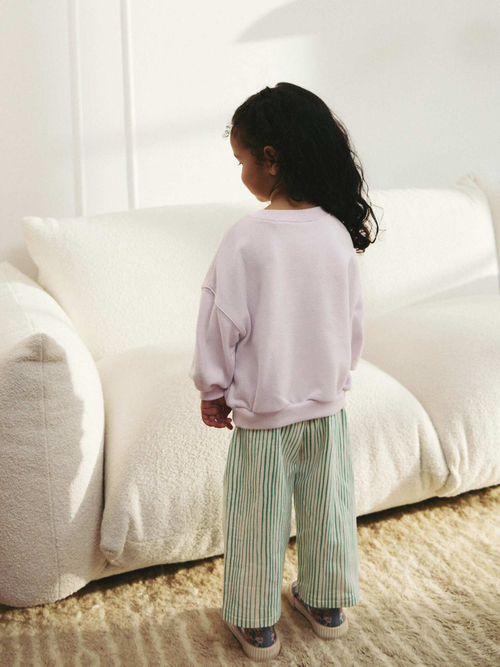 Толстовка и брюки широкие в комплекте для девочки Next E54-953, Сиреневый, Зеленый