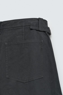 ZARA БРЮКИ RELAXED FIT С ИЗМЕНЕННОЙ ЛИНИЕЙ ШВА, АНТРАЦИТОВО-СЕРЫЙ