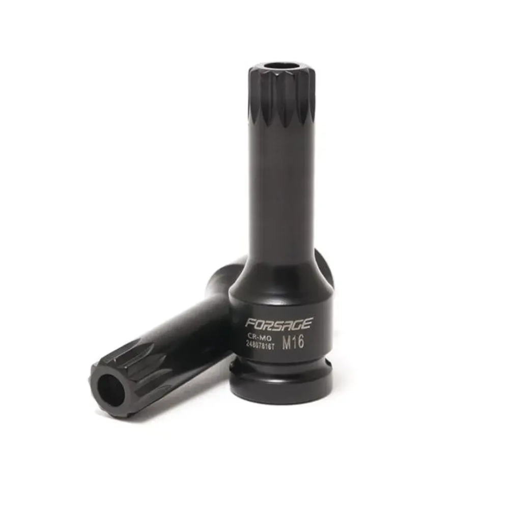 Головка-бита SPLINE глубокая ударная1/2'', M5 с отверстием Forsage F-24807805T