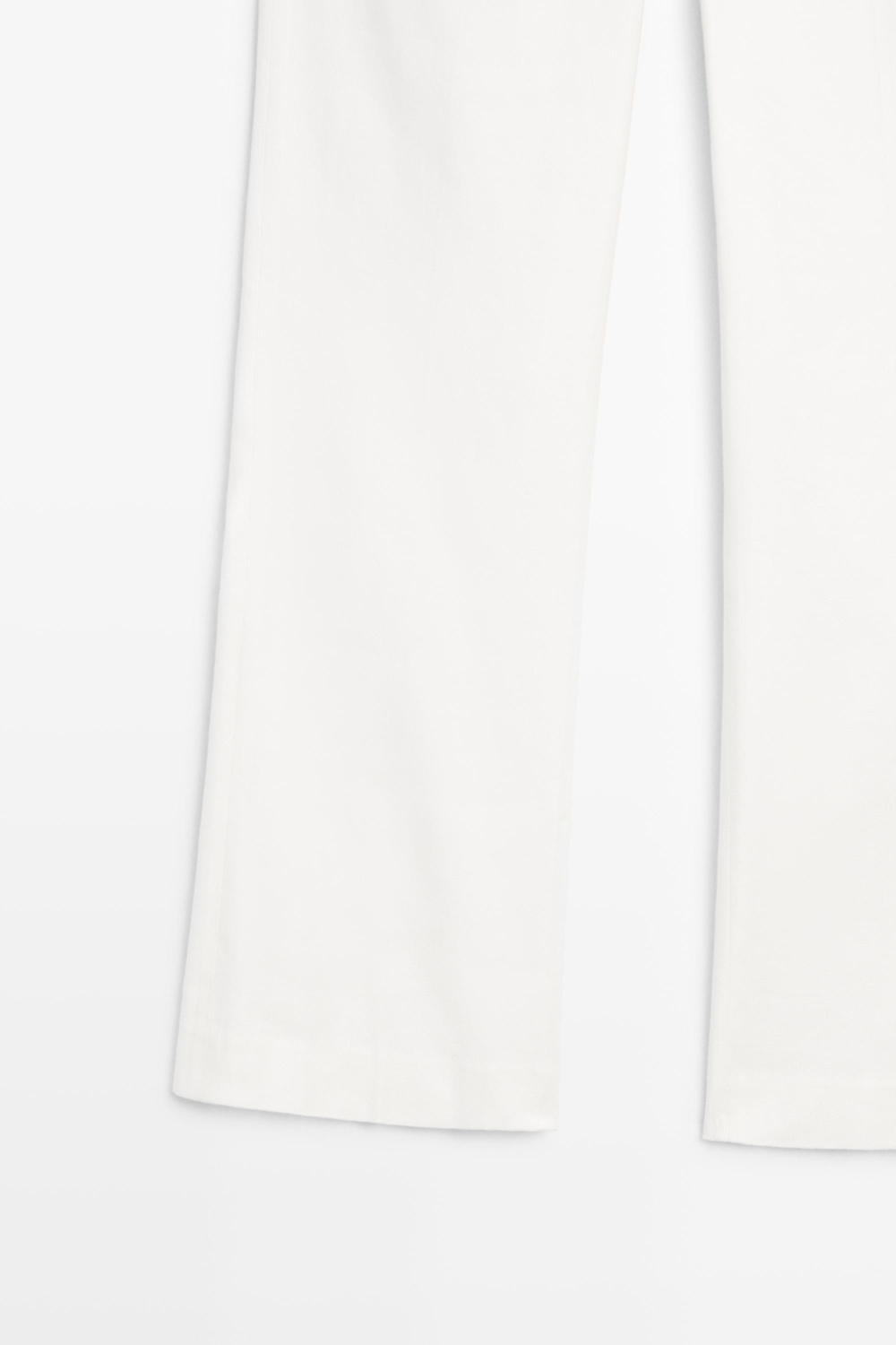 Massimo Dutti Брюки Kick Flare из льняной ткани, белый