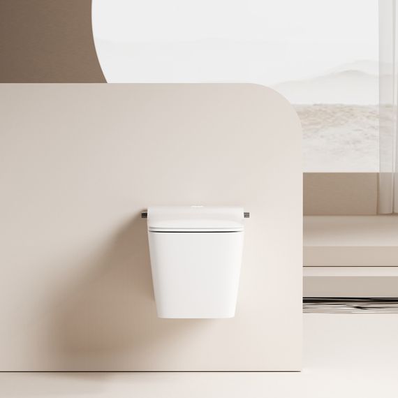 Электронный унитаз-биде ABBER Rechteck AC1215S подвесной белый