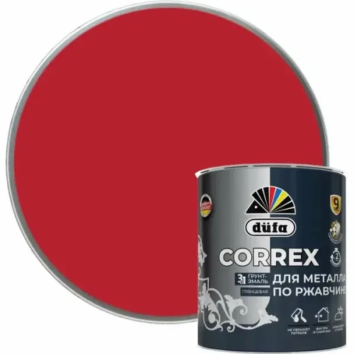 Грунт-эмаль Dufa CORREX 3 в 1 для металла по ржавчине RAL-3001 красный