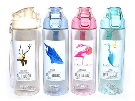 Бутылка для воды. Материал: пластик. Объём 650ML. YY615
