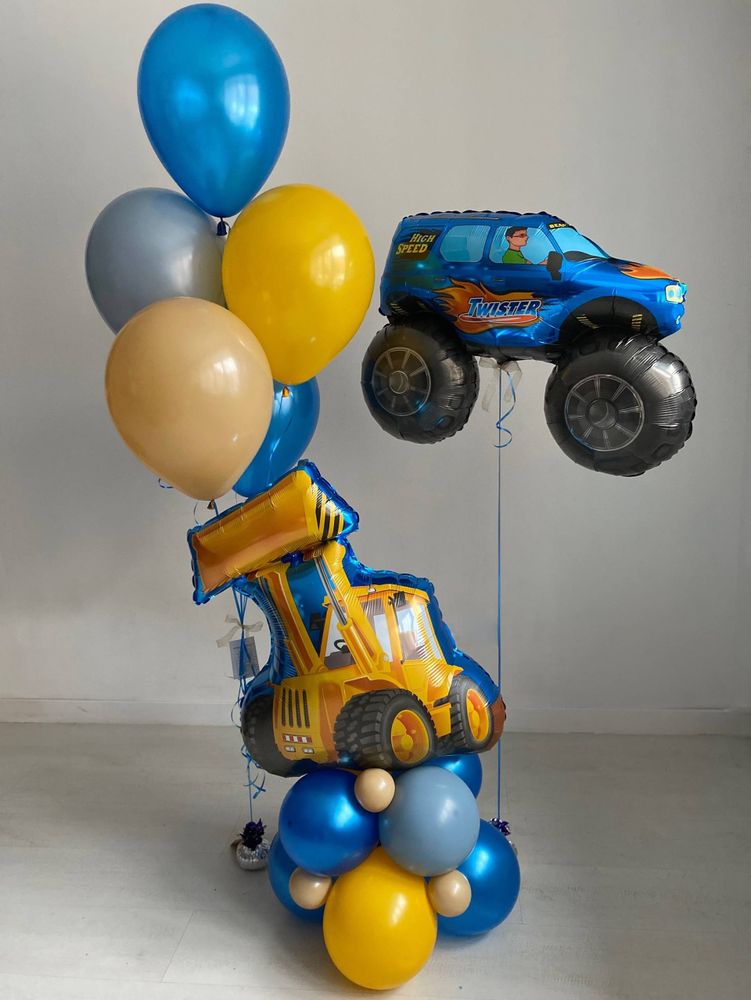 Воздушные шары для мальчика бульдозер/экскаватор/джип/машина №4195