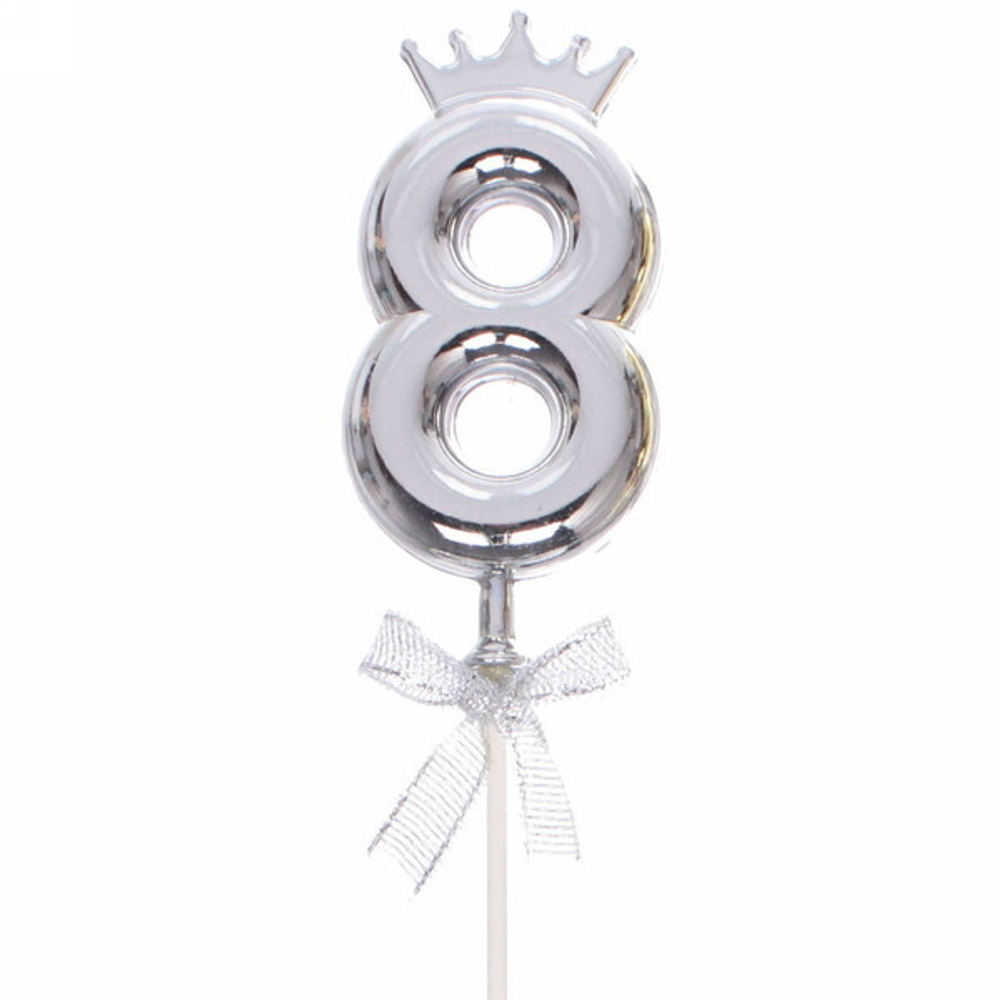 Топпер Цифра Королевский вечер «8» 22 см , микс