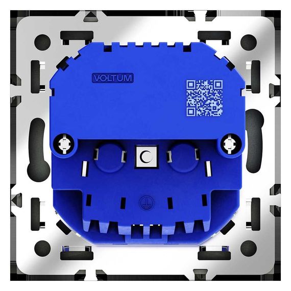 Розетка встраиваемая Voltum S70 с заземлением и защитными шторками, 16А, с USB, A+С, (черный матовый VLS040508