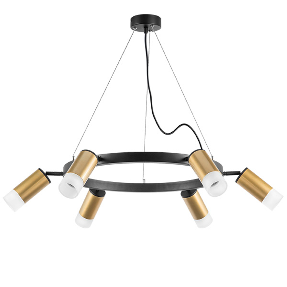 LR0164061 Люстра RULLO 6х50W GU10 ЧЕРНЫЙ/ЗОЛОТО (571016+214440-6+202431-6)