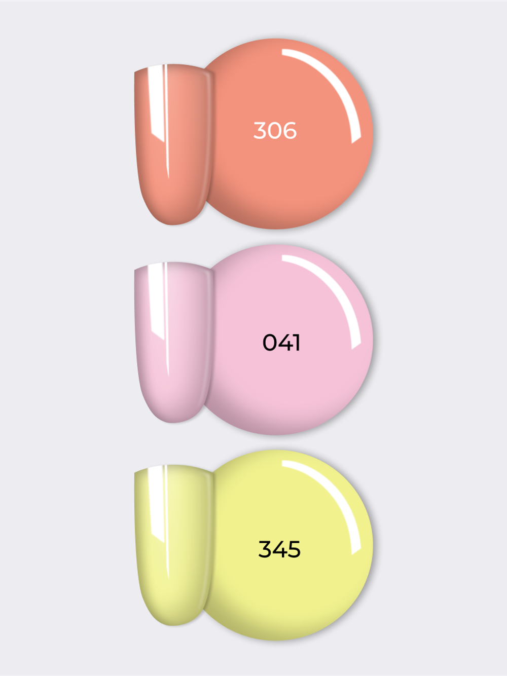 NR Solid Gel Mix Твердые гель-лаки Palette 09 (306, 041, 345), 3х5г