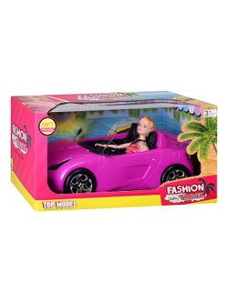Игрушка Машина с куклой розовая (9010C)