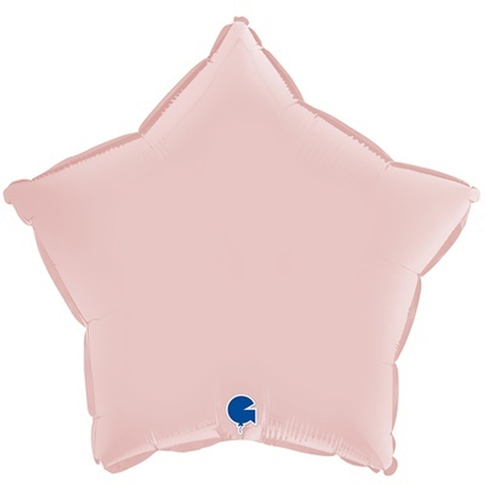 Г Б/РИС ЗВЕЗДА 18" Сатин пастель светло розовый 40 см.