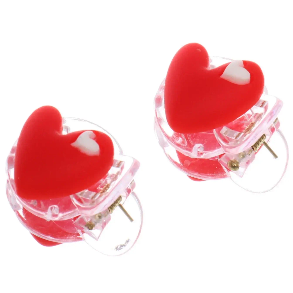 Заколки - крабики для волос детские 4шт «ЗЕФИР», сердечки, 2см