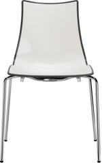 Стул пластиковый Scab Design Zebra Bicolore 4 legs, хром, белый, антрацит