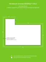 Натяжные потолки 9.3 м2, 17.8 м2