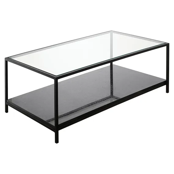 Столик журнальный Mayen, 100х35 см, черный мрамор/стекло
