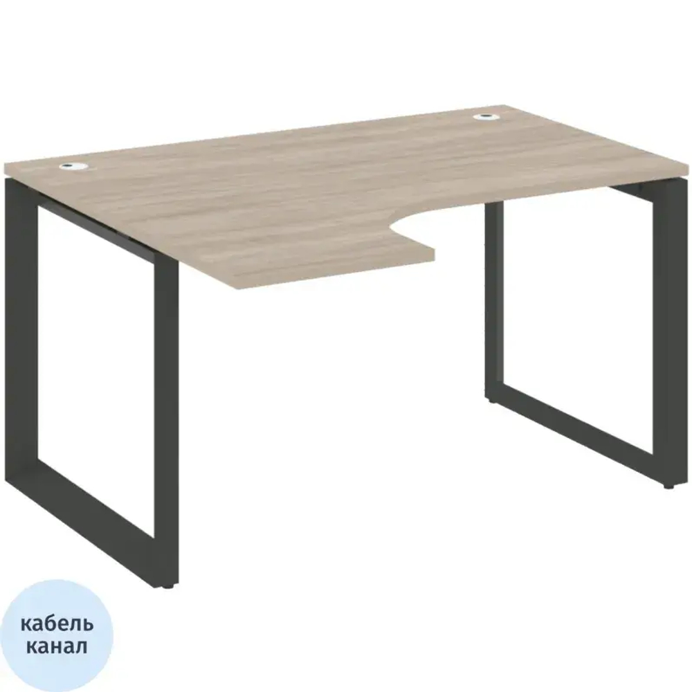 Стол ONIX-О левый О на металлокаркасе O.MO-SA-3L аттик дуб/антрацит