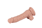 Реалистичный фаллоимитатор REAL с мошонкой на присоске - 19 см. (Цвет: телесный)