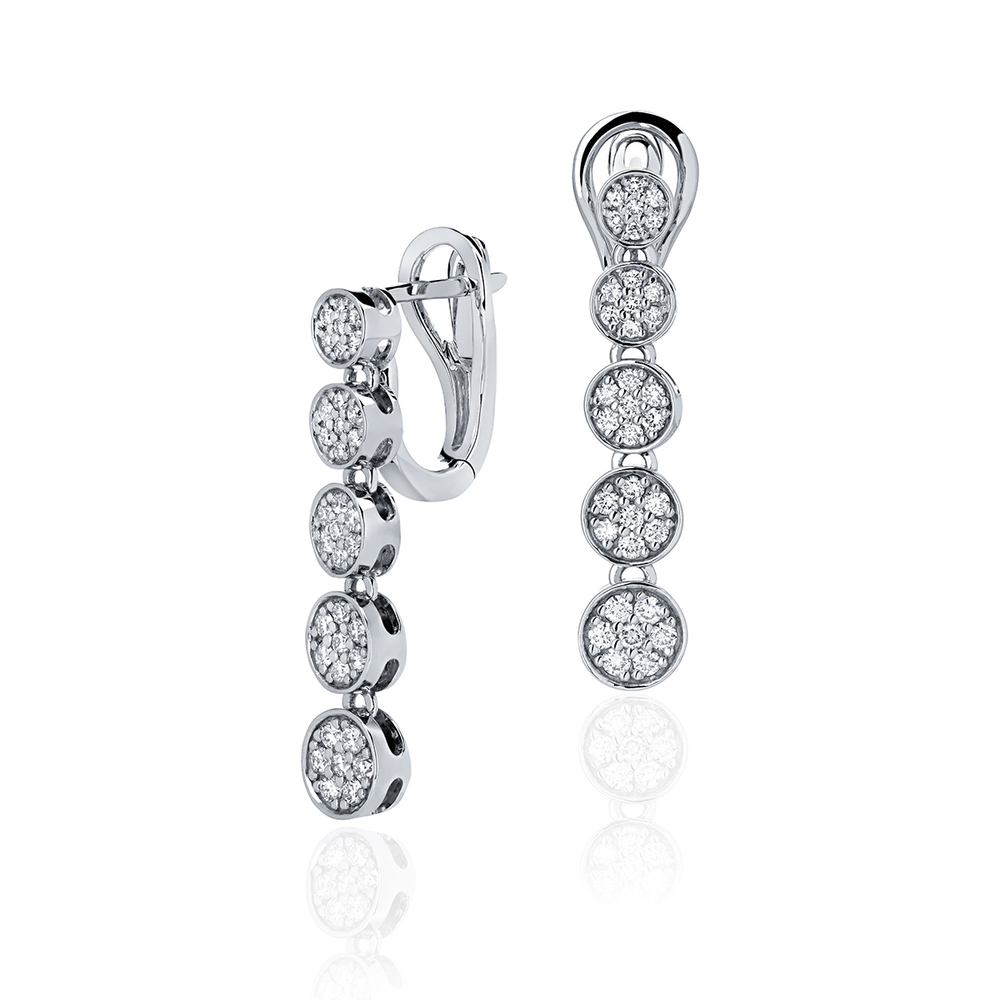Серьги с бриллиантом  из белого золота JA-S-С6213561