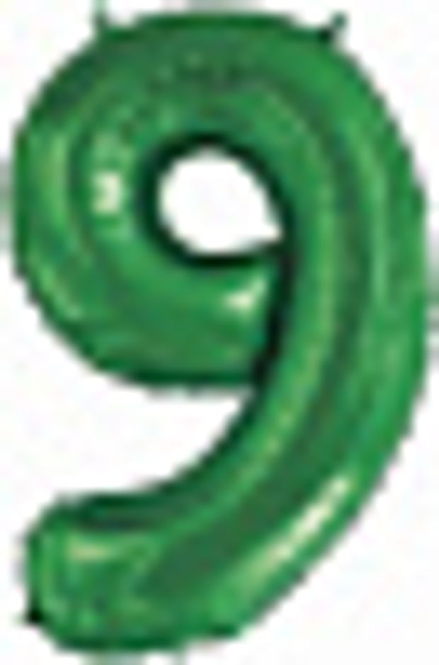 Шар-цифра, фольга, Зеленый, "Цифра 9", 86 см (Falali), инд. уп.