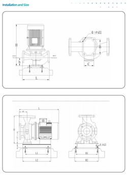 Циркуляционный насос с сухим ротором с фланцевым соединением серии SGW-G, Shimge (DN32)